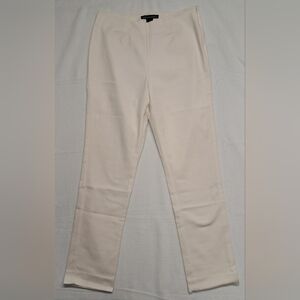 Luxe By Eric Signature 6 White Pants Straight Stretch Hidden Side Zipper